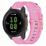 For Garmin Forerunner 255 22mm Nylon Woven Watch Band(Pink)