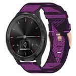 For Garmin Vivomove 3S 18mm Nylon Woven Watch Band(Purple)