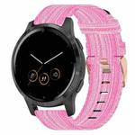 For Garmin Vivoactive 4S 18mm Nylon Woven Watch Band(Pink)