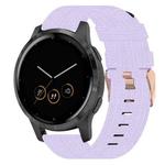 For Garmin Vivoactive 4S 18mm Nylon Woven Watch Band(Light Purple)