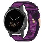 For Garmin Vivoactive 4S 18mm Nylon Woven Watch Band(Purple)