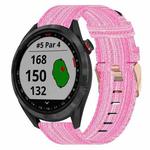 For Garmin Approach S40 20mm Nylon Woven Watch Band(Pink)