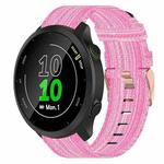 For Garmin Forerunner 55 20mm Nylon Woven Watch Band(Pink)