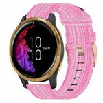 For Garmin Venu 20mm Nylon Woven Watch Band(Pink)