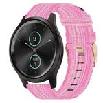 For Garmin VivoMove Style 20mm Nylon Woven Watch Band(Pink)