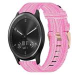 For Garmin Vivomove 20mm Nylon Woven Watch Band(Pink)