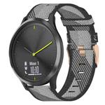 For Garmin Vivomove HR Sport 20mm Nylon Woven Watch Band(Grey)