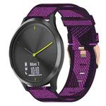 For Garmin Vivomove HR Sport 20mm Nylon Woven Watch Band(Purple)