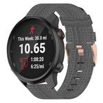 For Garmin Forerunner 245 20mm Nylon Woven Watch Band(Dark Grey)