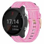 For Garmin Forerunner 245 Music 20mm Nylon Woven Watch Band(Pink)