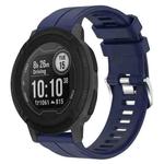 For Garmin Instinct 22mm Solid Color Silicone Watch Band(Dark Blue)