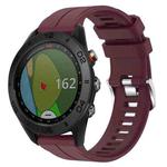 For Garmin Approach S60 22mm Solid Color Silicone Watch Band(Burgundy)