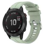 For Garmin Fenix 6 GPS 22mm Solid Color Silicone Watch Band(Light Green)