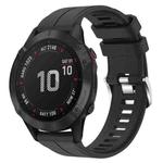 For Garmin Fenix 6 GPS 22mm Solid Color Silicone Watch Band(Black)