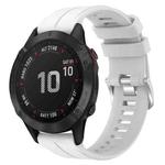 For Garmin Fenix 6 Pro GPS 22mm Solid Color Silicone Watch Band(White)