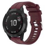For Garmin Fenix 6 Pro GPS 22mm Solid Color Silicone Watch Band(Burgundy)