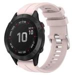 For Garmin Fenix 6 Pro GPS 22mm Solid Color Silicone Watch Band(Pink)