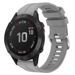 For Garmin Fenix 6 Pro GPS 22mm Solid Color Silicone Watch Band(Grey)