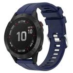 For Garmin Fenix 6 Pro GPS 22mm Solid Color Silicone Watch Band(Dark Blue)