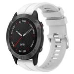 For Garmin Fenix 6 Sapphire GPS 22mm Solid Color Silicone Watch Band(White)