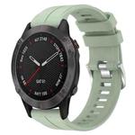 For Garmin Fenix 6 Sapphire GPS 22mm Solid Color Silicone Watch Band(Light Green)