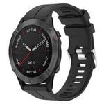 For Garmin Fenix 6 Sapphire GPS 22mm Solid Color Silicone Watch Band(Black)