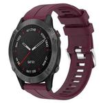 For Garmin Fenix 6 Sapphire GPS 22mm Solid Color Silicone Watch Band(Burgundy)