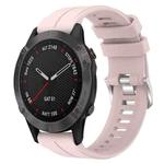 For Garmin Fenix 6 Sapphire GPS 22mm Solid Color Silicone Watch Band(Pink)