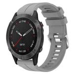 For Garmin Fenix 6 Sapphire GPS 22mm Solid Color Silicone Watch Band(Grey)