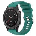 For Garmin Fenix 6 Sapphire GPS 22mm Solid Color Silicone Watch Band(Green)