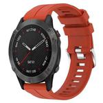 For Garmin Fenix 6 Sapphire GPS 22mm Solid Color Silicone Watch Band(Red)