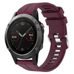 For Garmin Fenix 5 22mm Solid Color Silicone Watch Band(Burgundy)