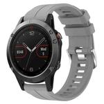 For Garmin Fenix 5 22mm Solid Color Silicone Watch Band(Grey)