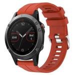 For Garmin Fenix 5 22mm Solid Color Silicone Watch Band(Red)