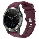 For Garmin Quatix 5 Sapphire 22mm Solid Color Silicone Watch Band(Burgundy)