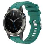 For Garmin Quatix 5 Sapphire 22mm Solid Color Silicone Watch Band(Green)
