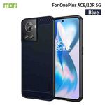 For OnePlus Ace / 10R 5G MOFI Gentleness Series Brushed Texture Carbon Fiber Soft TPU Case(Blue)