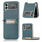 For Samsung Galaxy Z Flip 4 5G Folding Litchi Texture Card Wallet Phone Case(Green)