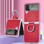 For Samsung Galaxy Z Flip4 Colorful Ring Hinged Folding Phone Case(Red)