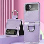 For Samsung Galaxy Z Flip4 Colorful Ring Hinged Folding Phone Case(Light Purple)