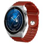 For Huawei Watch GT3 Pro 46mm 22mm Corrugated Silicone Watch Band(Burgundy)