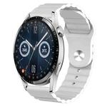 For Huawei Watch GT3 46mm 22mm Corrugated Silicone Watch Band(White)