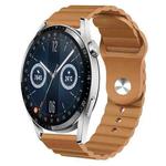 For Huawei Watch GT3 46mm 22mm Corrugated Silicone Watch Band(Brown)