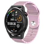 For Huawei Watch GT Runner 22mm Corrugated Silicone Watch Band(Pink)