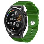 For Huawei Watch GT Runner 22mm Corrugated Silicone Watch Band(Green)