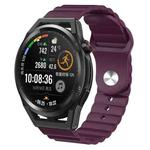 For Huawei Watch GT Runner 22mm Corrugated Silicone Watch Band(Purple)