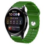 For Huawei Watch 3 22mm Corrugated Silicone Watch Band(Green)