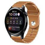 For Huawei Watch 3 22mm Corrugated Silicone Watch Band(Brown)