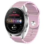 For Huawei Watch 3 Pro 22mm Corrugated Silicone Watch Band(Pink)
