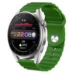 For Huawei Watch 3 Pro 22mm Corrugated Silicone Watch Band(Green)